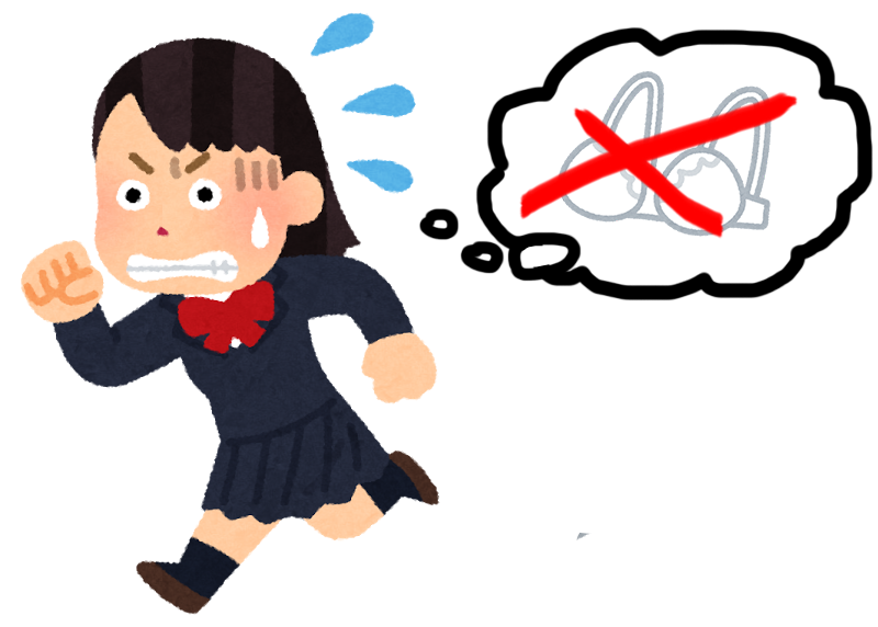 画像：ブラが嫌いすぎtて逃げる中学生女子